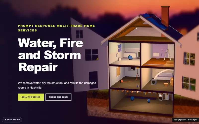 The opening screen of the Northstar Home Services 3D sample